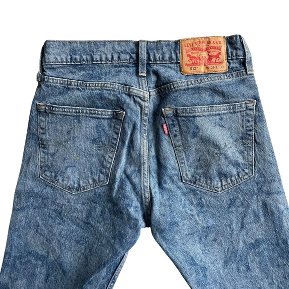 Levis 512‎ Jeans Mens 29 Blue Denim Slim Fit Leg Acid Wash Measured 29x30 - Picture 4 of 9